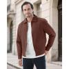 imageWULFUL Mens Lightweight Jackets Casual Windbreaker Stylish Light Golf Work Dress BusinessBrown