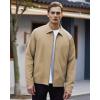 imageWULFUL Mens Lightweight Jackets Casual Windbreaker Stylish Light Golf Work Dress BusinessKhaki