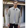 imageWULFUL Mens Lightweight Jackets Casual Windbreaker Stylish Light Golf Work Dress BusinessLight Grey