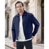 imageWULFUL Mens Lightweight Jackets Casual Windbreaker Stylish Light Golf Work Dress BusinessNavy