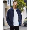 imageWULFUL Mens Lightweight Jackets Casual Windbreaker Stylish Light Golf Work Dress BusinessNavy