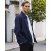 imageWULFUL Mens Lightweight Jackets Casual Windbreaker Stylish Light Golf Work Dress BusinessNavy