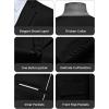 imageWULFUL Mens Slim Fit 3 Piece Suit One Button Solid Blazer Business Party Jacket Vest Pants SetBlack