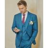imageWULFUL Mens Slim Fit 3 Piece Suit One Button Solid Blazer Business Party Jacket Vest Pants SetBlue