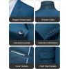 imageWULFUL Mens Slim Fit 3 Piece Suit One Button Solid Blazer Business Party Jacket Vest Pants SetBlue