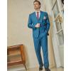 imageWULFUL Mens Slim Fit 3 Piece Suit One Button Solid Blazer Business Party Jacket Vest Pants SetBlue