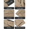imageWULFUL Mens Slim Fit 3 Piece Suit One Button Solid Blazer Business Party Jacket Vest Pants SetBrown