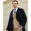 imageWULFUL Mens Slim Fit 3 Piece Suit One Button Solid Blazer Business Party Jacket Vest Pants SetBrown