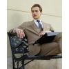 imageWULFUL Mens Slim Fit 3 Piece Suit One Button Solid Blazer Business Party Jacket Vest Pants SetBrown