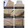 imageWULFUL Mens Slim Fit 3 Piece Suit One Button Solid Blazer Business Party Jacket Vest Pants SetBrown