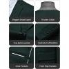 imageWULFUL Mens Slim Fit 3 Piece Suit One Button Solid Blazer Business Party Jacket Vest Pants SetDark Green
