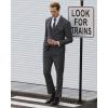 imageWULFUL Mens Slim Fit 3 Piece Suit One Button Solid Blazer Business Party Jacket Vest Pants SetDark Grey