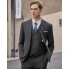 imageWULFUL Mens Slim Fit 3 Piece Suit One Button Solid Blazer Business Party Jacket Vest Pants SetDark Grey