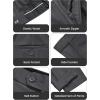 imageWULFUL Mens Slim Fit 3 Piece Suit One Button Solid Blazer Business Party Jacket Vest Pants SetDark Grey