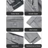 imageWULFUL Mens Slim Fit 3 Piece Suit One Button Solid Blazer Business Party Jacket Vest Pants SetGrey
