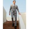 imageWULFUL Mens Slim Fit 3 Piece Suit One Button Solid Blazer Business Party Jacket Vest Pants SetGrey