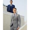 imageWULFUL Mens Slim Fit 3 Piece Suit One Button Solid Blazer Business Party Jacket Vest Pants SetGrey