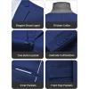imageWULFUL Mens Slim Fit 3 Piece Suit One Button Solid Blazer Business Party Jacket Vest Pants SetNavy