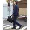 imageWULFUL Mens Slim Fit 3 Piece Suit One Button Solid Blazer Business Party Jacket Vest Pants SetNavy