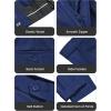 imageWULFUL Mens Slim Fit 3 Piece Suit One Button Solid Blazer Business Party Jacket Vest Pants SetNavy