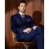 imageWULFUL Mens Slim Fit 3 Piece Suit One Button Solid Blazer Business Party Jacket Vest Pants SetNavy