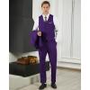 imageWULFUL Mens Slim Fit 3 Piece Suit One Button Solid Blazer Business Party Jacket Vest Pants SetPurple