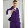 imageWULFUL Mens Slim Fit 3 Piece Suit One Button Solid Blazer Business Party Jacket Vest Pants SetPurple