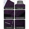 imageWULFUL Mens Slim Fit 3 Piece Suit One Button Solid Blazer Business Party Jacket Vest Pants SetPurple