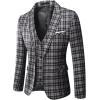 imageWULFUL Mens Slim Fit Suit One Button 3Piece Blazer Dress Business Wedding Party Jacket Vest ampamp PantBlack056