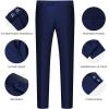 imageWULFUL Mens Slim Fit Suit One Button 3Piece Blazer Dress Business Wedding Party Jacket Vest ampamp PantBlue