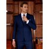 imageWULFUL Mens Slim Fit Suit One Button 3Piece Blazer Dress Business Wedding Party Jacket Vest ampamp PantBlue