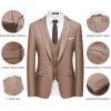 imageWULFUL Mens Slim Fit Suit One Button 3Piece Blazer Dress Business Wedding Party Jacket Vest ampamp PantCoffee054