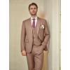 imageWULFUL Mens Slim Fit Suit One Button 3Piece Blazer Dress Business Wedding Party Jacket Vest ampamp PantCoffee054