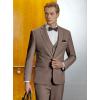 imageWULFUL Mens Slim Fit Suit One Button 3Piece Blazer Dress Business Wedding Party Jacket Vest ampamp PantCoffee055
