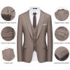 imageWULFUL Mens Slim Fit Suit One Button 3Piece Blazer Dress Business Wedding Party Jacket Vest ampamp PantCoffee055