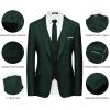imageWULFUL Mens Slim Fit Suit One Button 3Piece Blazer Dress Business Wedding Party Jacket Vest ampamp PantDark Green