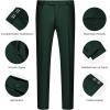 imageWULFUL Mens Slim Fit Suit One Button 3Piece Blazer Dress Business Wedding Party Jacket Vest ampamp PantDark Green