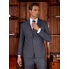 imageWULFUL Mens Slim Fit Suit One Button 3Piece Blazer Dress Business Wedding Party Jacket Vest ampamp PantDark Grey