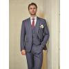 imageWULFUL Mens Slim Fit Suit One Button 3Piece Blazer Dress Business Wedding Party Jacket Vest ampamp PantDark Grey