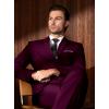 imageWULFUL Mens Slim Fit Suit One Button 3Piece Blazer Dress Business Wedding Party Jacket Vest ampamp PantDark Red