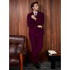 imageWULFUL Mens Slim Fit Suit One Button 3Piece Blazer Dress Business Wedding Party Jacket Vest ampamp PantDark Red