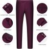 imageWULFUL Mens Slim Fit Suit One Button 3Piece Blazer Dress Business Wedding Party Jacket Vest ampamp PantDark Red