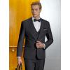 imageWULFUL Mens Slim Fit Suit One Button 3Piece Blazer Dress Business Wedding Party Jacket Vest ampamp PantGrey0127