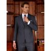 imageWULFUL Mens Slim Fit Suit One Button 3Piece Blazer Dress Business Wedding Party Jacket Vest ampamp PantGrey054