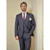 imageWULFUL Mens Slim Fit Suit One Button 3Piece Blazer Dress Business Wedding Party Jacket Vest ampamp PantGrey054