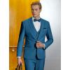 imageWULFUL Mens Slim Fit Suit One Button 3Piece Blazer Dress Business Wedding Party Jacket Vest ampamp PantHbl0127