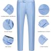 imageWULFUL Mens Slim Fit Suit One Button 3Piece Blazer Dress Business Wedding Party Jacket Vest ampamp PantLight Blue