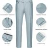 imageWULFUL Mens Slim Fit Suit One Button 3Piece Blazer Dress Business Wedding Party Jacket Vest ampamp PantLight Blue055