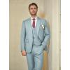 imageWULFUL Mens Slim Fit Suit One Button 3Piece Blazer Dress Business Wedding Party Jacket Vest ampamp PantLight Blue055