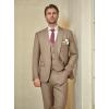 imageWULFUL Mens Slim Fit Suit One Button 3Piece Blazer Dress Business Wedding Party Jacket Vest ampamp PantLight Brown